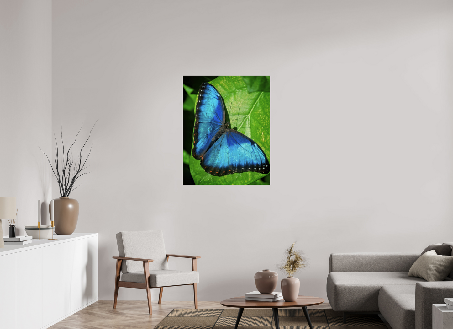 80 x 100.2 cm, Metal Blue morpho, Butterfly Calgary Zoo Alberta
