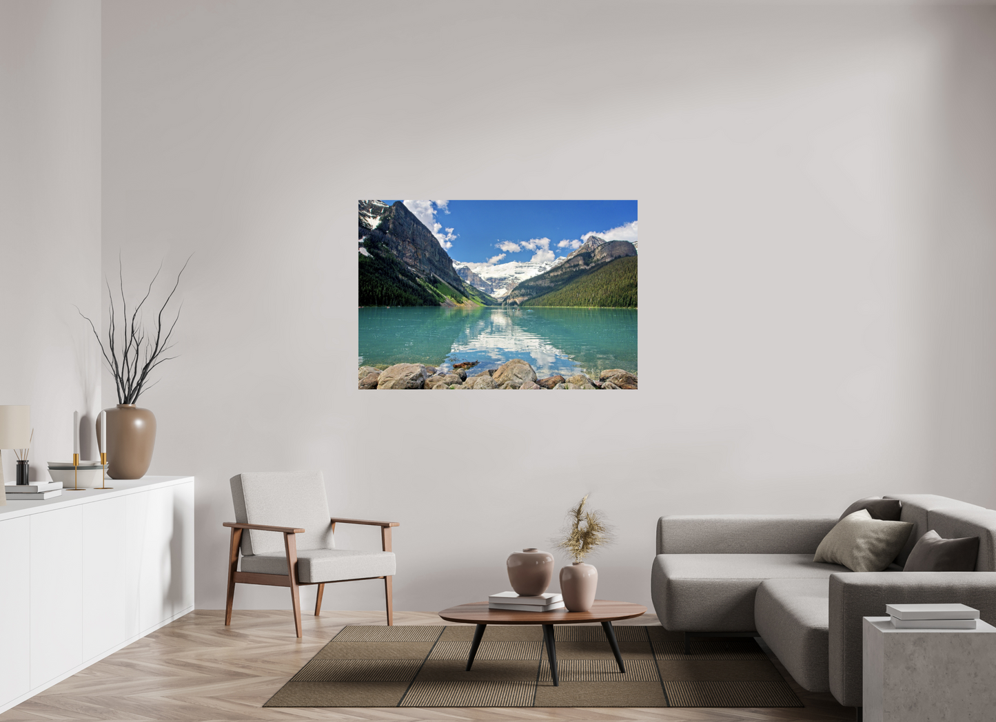 147.3 x 100 cm, Metal Lake Louise Banff National Park Alberta