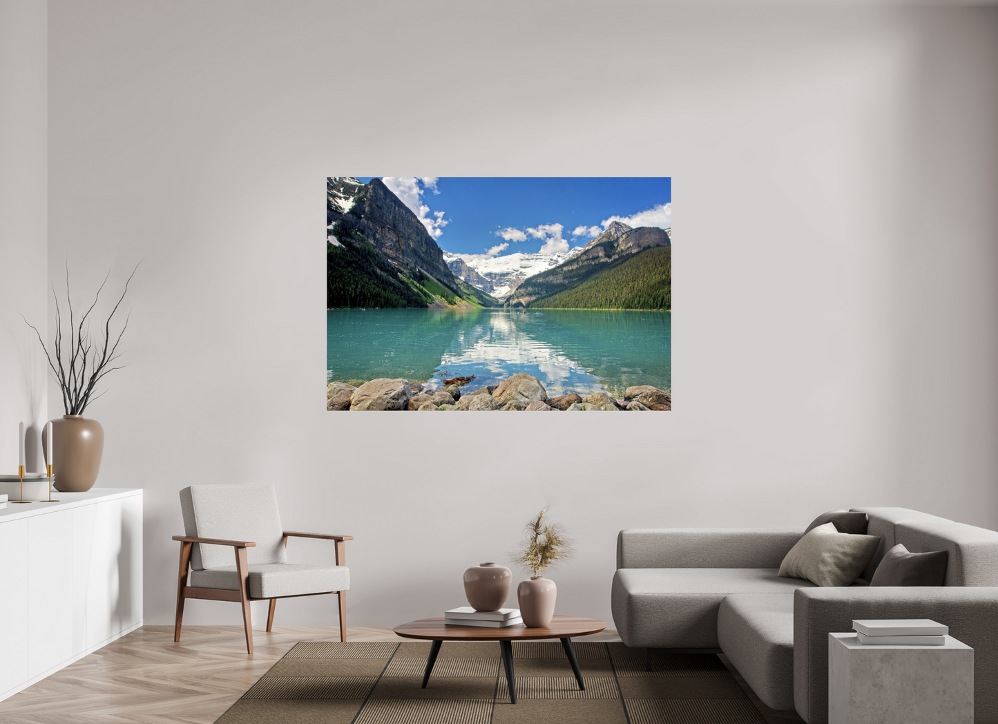 176.8 x 120 cm, Metal Lake Louise Banff National Park Alberta