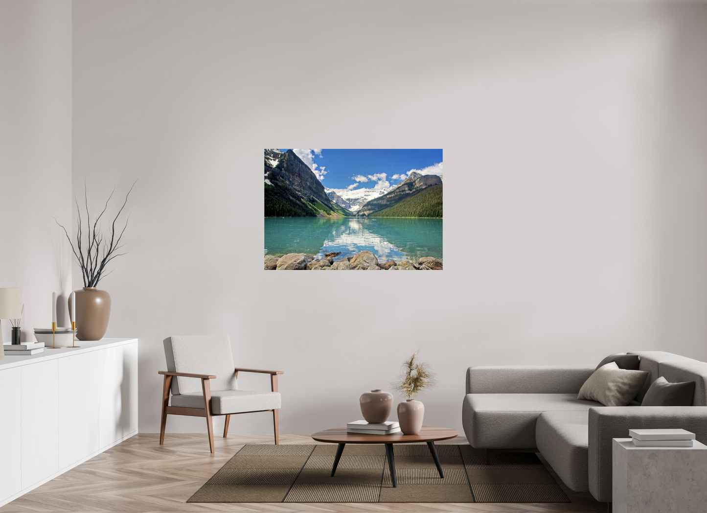 132.6 x 90 cm, Metal Lake Louise Banff National Park Alberta
