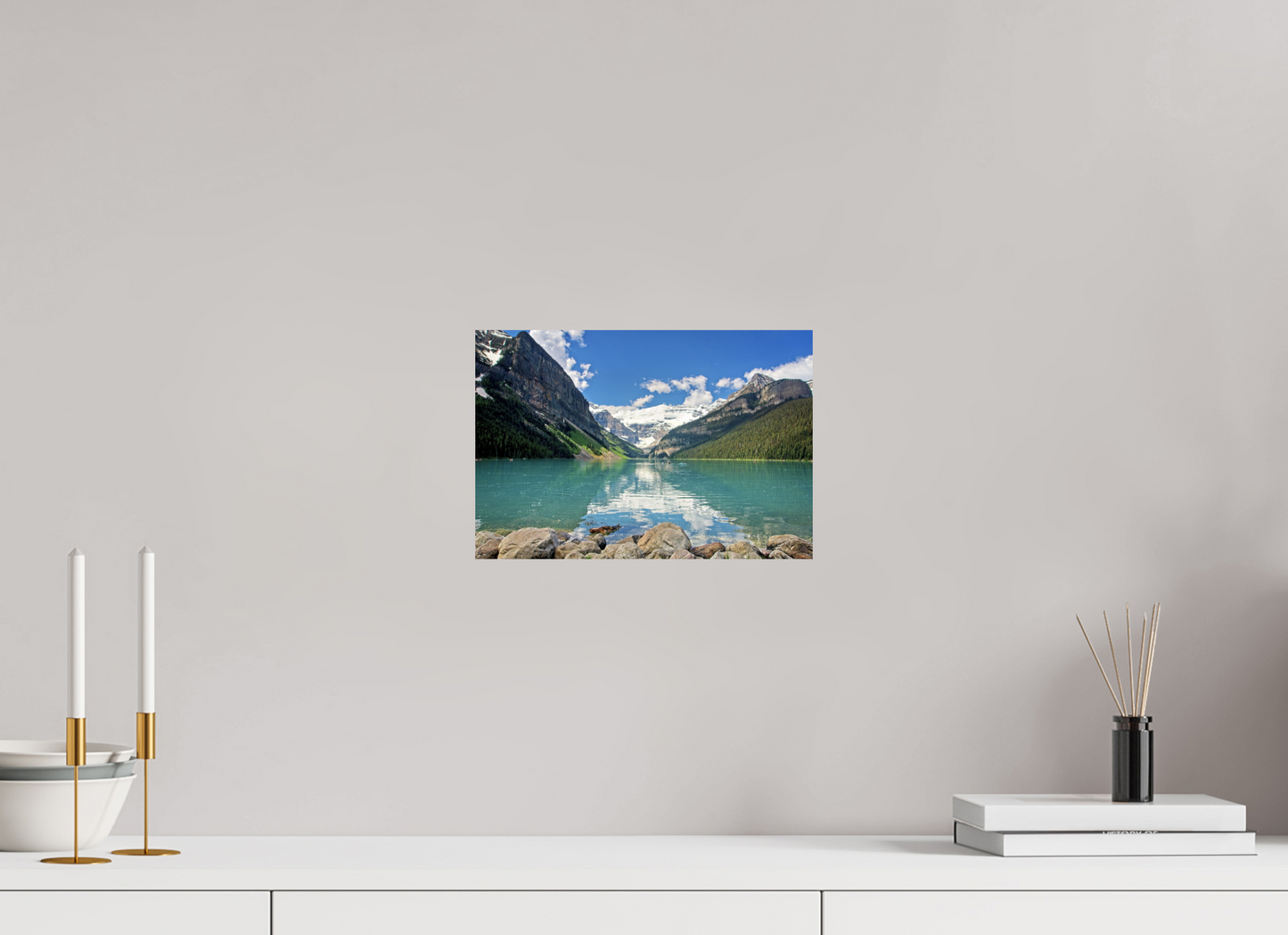 29.5 x 20 cm, Metal Lake Louise Banff National Park Alberta