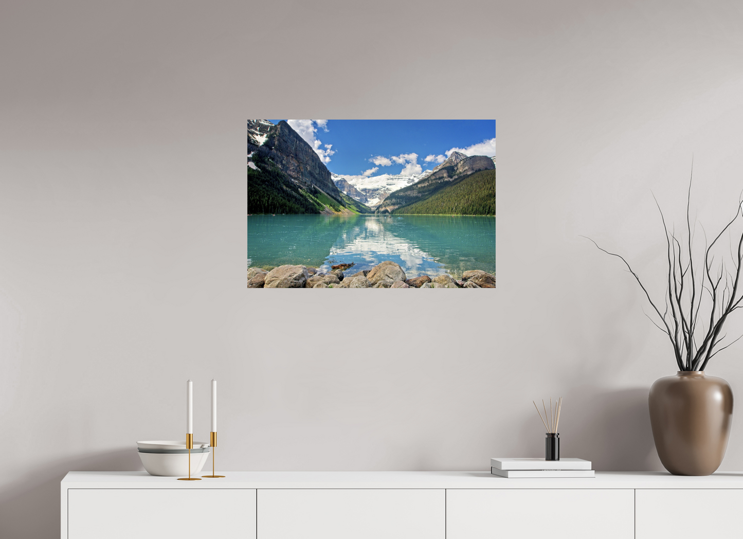 73.7 x 50 cm, Metal Lake Louise Banff National Park Alberta